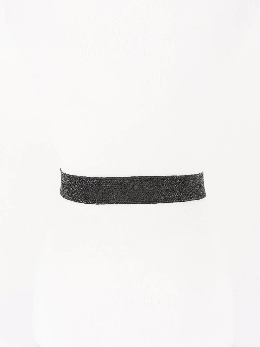 Faux Straw Metal Buckle Elastic Belt